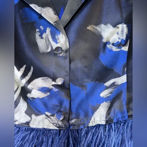 Rickie Freeman Teri Jon Jacket Skirt Fringe Trim Set - Picture 12 of 13